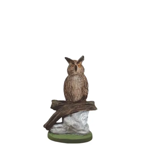 Une solution adaptée au jardin：Animal de crèche de Noël hibou grand duc Santons Escoffier - 3,3 x 2,1 x 5,3 cm