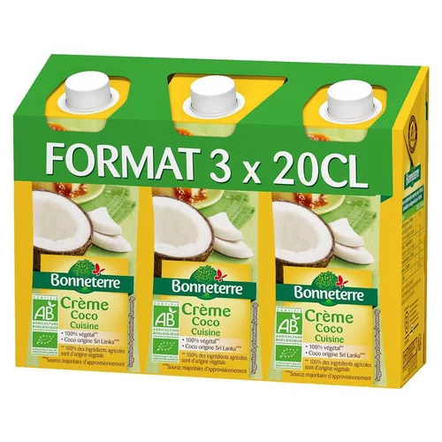 À avoir pour l’extérieur：Crème coco Bonneterre - 3 x 20 cl