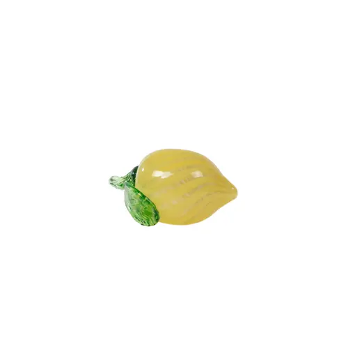Jardin à adopter:Citron décoratif en verre sulfure jaune - 7 x 11,5 x 7 cm