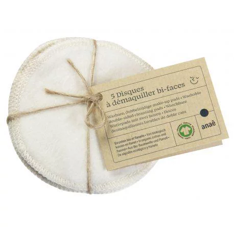 Espace vert malin：Disques lavables en cellulose et coton Anaé - lot de 5