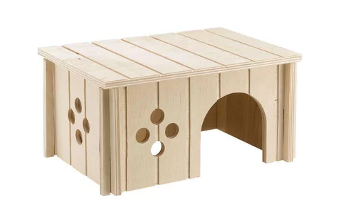 Essentiel pratique:Maison rectangulaire pour cochon dinde coloris marron en bois