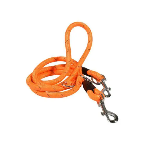 Sélection pour vos extérieurs:Laisse pour chien en nylon rond coloris orange 3 positions Bobby Walk - Taille unique