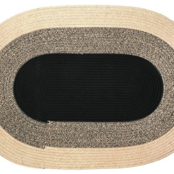 Tapis ovale en jute naturelle et teintée