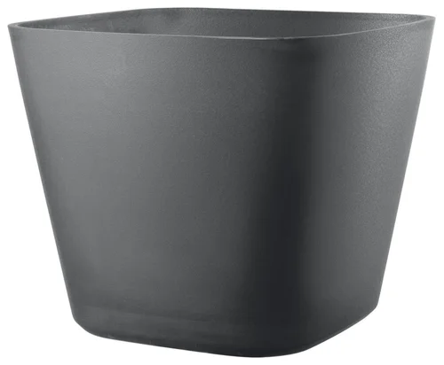 Sélection pour le jardin:Pot en plastique injecté coloris noir Deroma Origin Quadro grigio - 28 x 28 x 23,5 cm