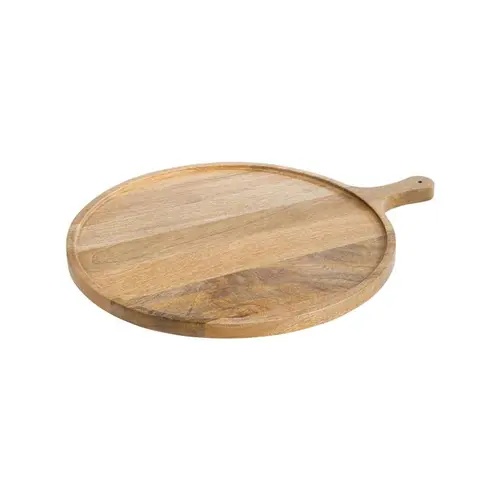 Essentiel maison：Plateau de service à pizza en bois de manguier naturel - 50,5 x 40,5 x 2,2 cm