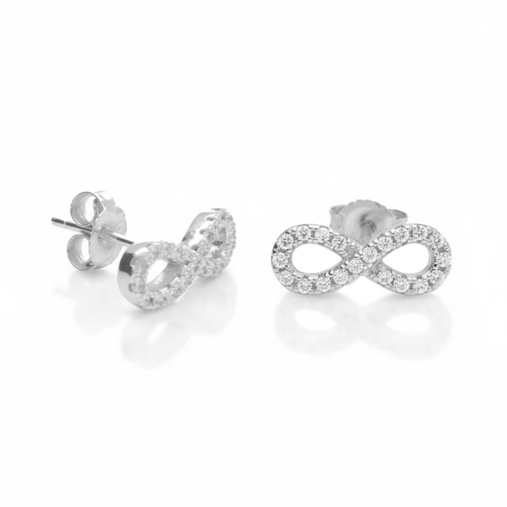 L'ATELIER D'AZUR Boucles d'Oreilles Argent 925/000 Rhodié Infini Pavé de Zirconiums