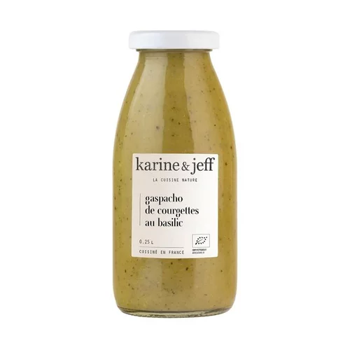 Jardin quotidien：Soupe Gaspacho de courgettes et basilic bio Le bonheur est dans le pot - 25 cl