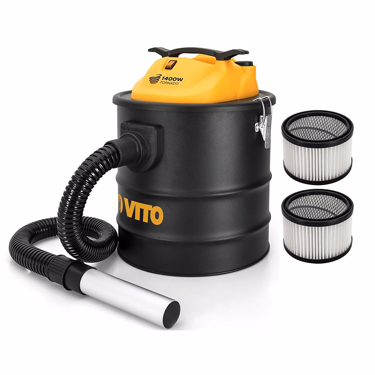 Poêle et cheminée – Aspirateur de cendres 1400W 18L + 2 Filtres HEPA Fonction Souffleur Tornado VITO
