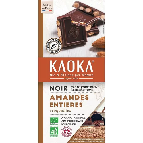 Vie extérieure:Chocolat noir aux amandes entières bio - 180 g
