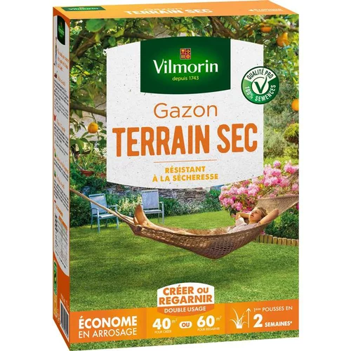 Pour vos projets：Graines de gazon à semer pour terrain sec Vilmorin - 1 kg