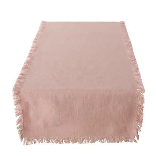 Pour votre espace：Chemin de table en coton rose Lenea - 140 x 40 cm