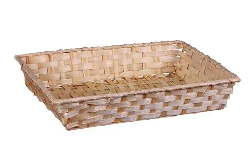 Jardin à découvrir:Corbeille Rihana rectangulaire en bambou naturel Cav Service - 36 x 26,5 x 7,5 cm