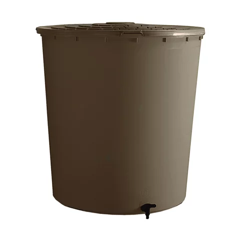 Pour transformer vos extérieurs：Récupérateur à eau rond 200 L taupe