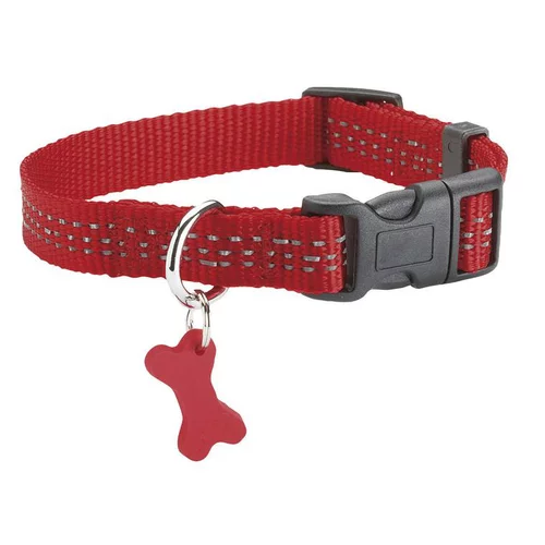 Choix nature：Collier pour chien coloris rouge en nylon tressé Bobby Safe – Taille L