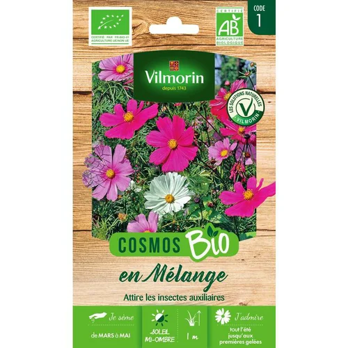 Nature jardin：Graines de Cosmos bio en mélange Vilmorin - graines à semer