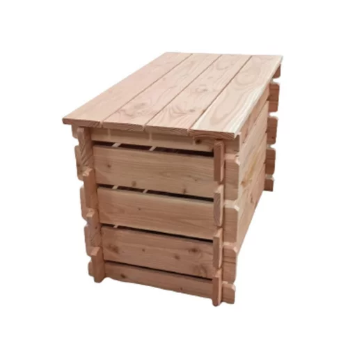 Esprit jardin：Composteur basic en bois Mon Petit Potager 120 x 90 cm - 165 L