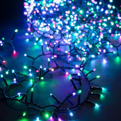 Pour vos projets jardin:Guirlande lumineuse LED à lumière fixe multicolore sur secteur - 18 m