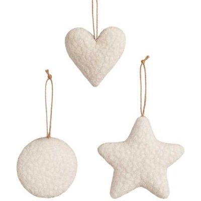 Ensemble de 3 décorations à suspendre Lu Set (Blanc)