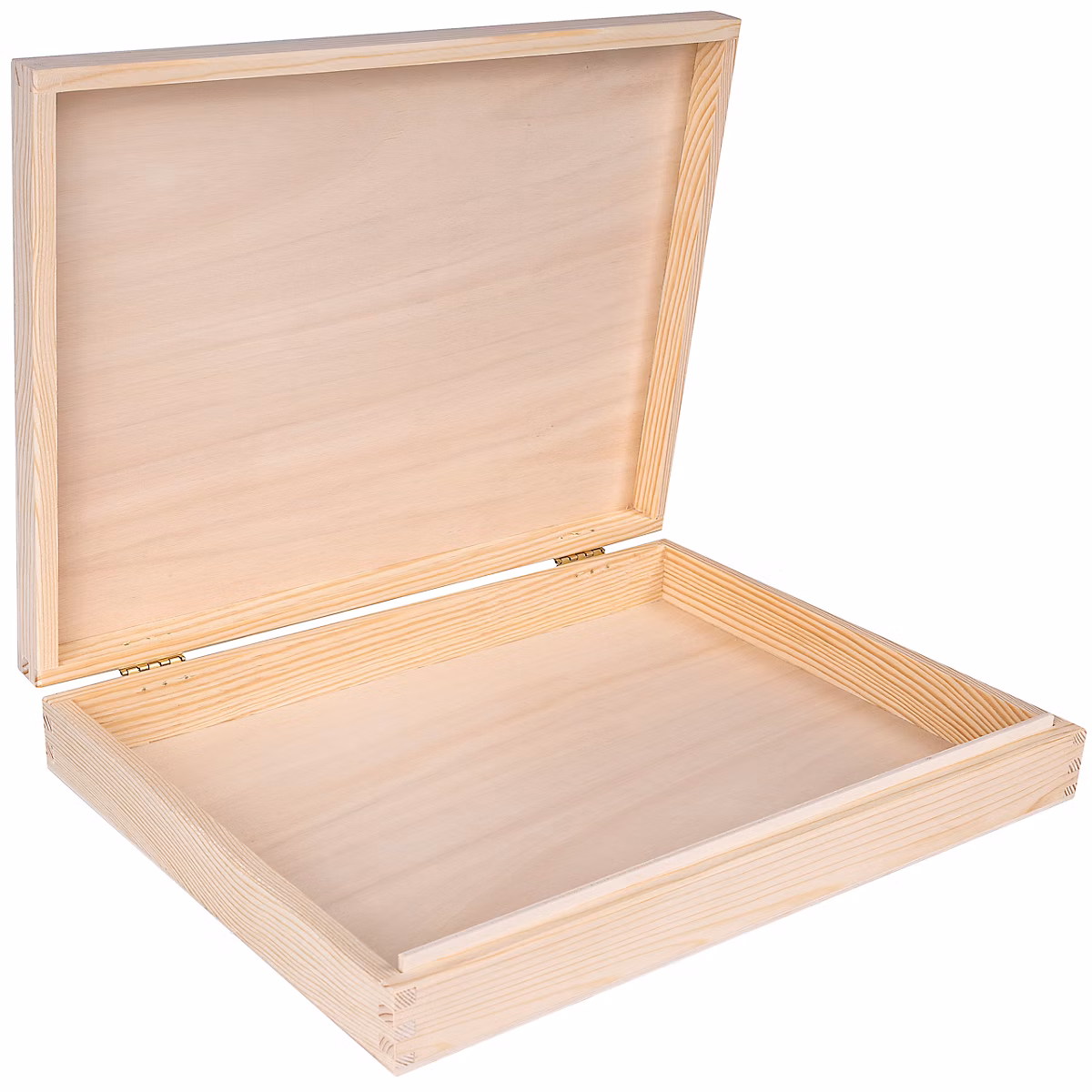 Creative Deco Boîte De Rangement A4 Plate Bois Brut 34 x 25 | 3 x 5 – 3 cm – Avec Couvercle Et Serrure – Documents Souvenirs Cartes