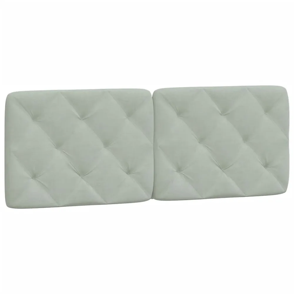 Coussin de tête de lit gris clair 120 cm velours vidaXL – Réf. MBWFRRFFR9785368927