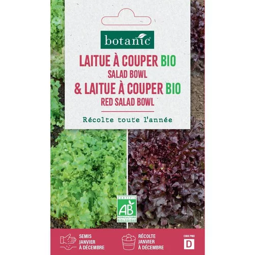 Pour enrichir votre univers jardin：Graines de laitue à couper bio salad bowl + red salad bowl botanic® - graines à semer