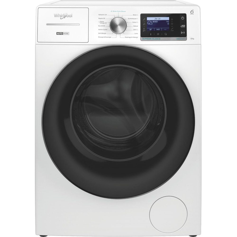 Whirlpool Lave linge hublot w8x89adsilencefr – 8 kg 60 cm