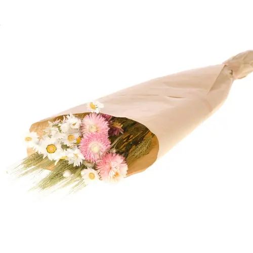 Extérieur fonctionnel：Bouquet de fleurs séchées mix blancose taille S - Ø 13 x H 50 cm