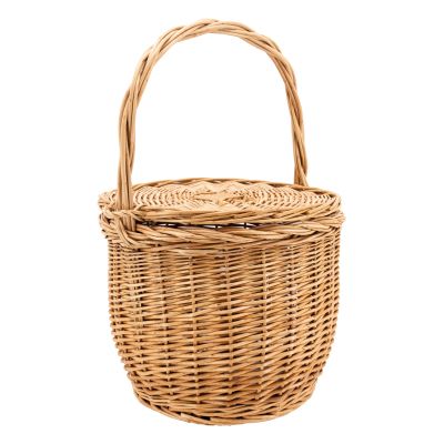 Panier à couvercle pivotant en osier clair