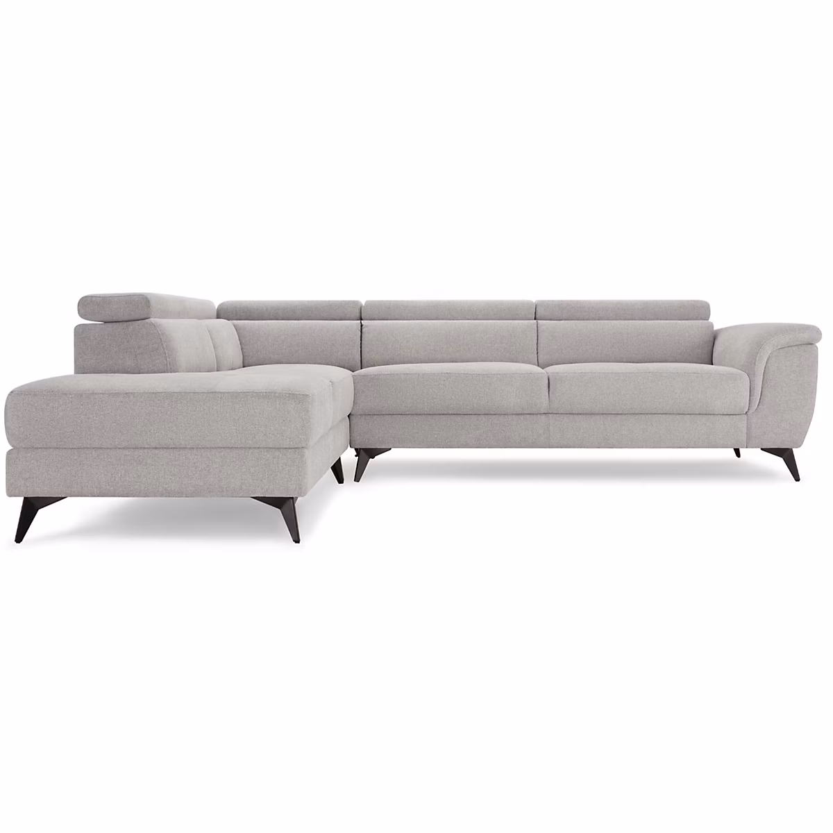 Canapé d'angle gauche Betis – 5 places, Tissu, Gris