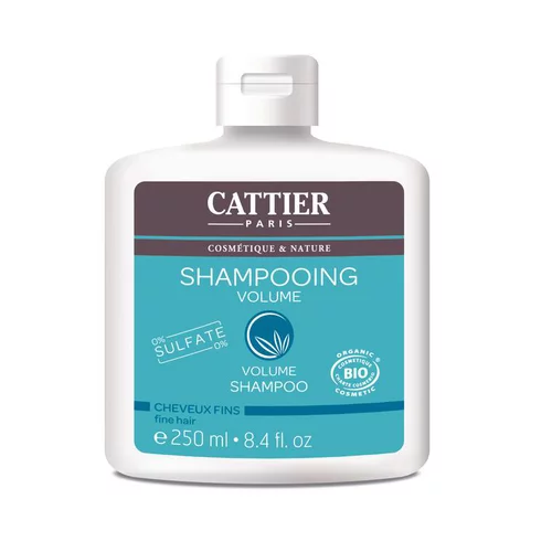 Côté jardin:Shampoing volume Cattier sans sulfate bio en flacon de 250 ml