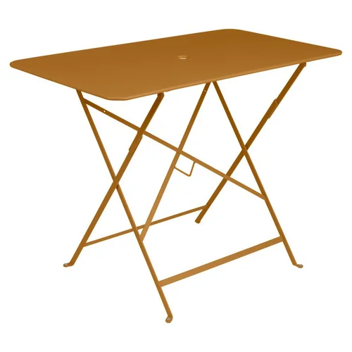 Nature utile：Table pliante en acier coloris pain d'épices Bistro Fermob - 97 x 57 x 74 cm