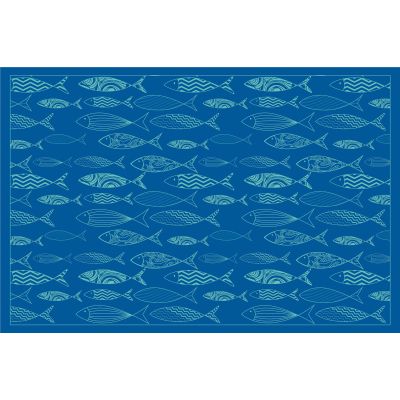 Tapis en vinyle motifs poissons (90 x 60 cm)