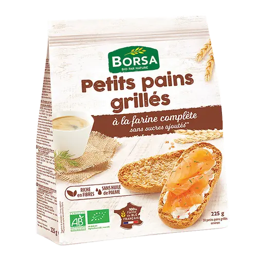 Adapté à vos extérieurs：Petit pain grillé complet bio - 250 g