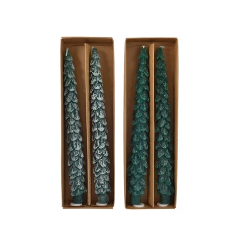 Extérieur confort:Bougie coloris vert en cire sapin - 3 cm