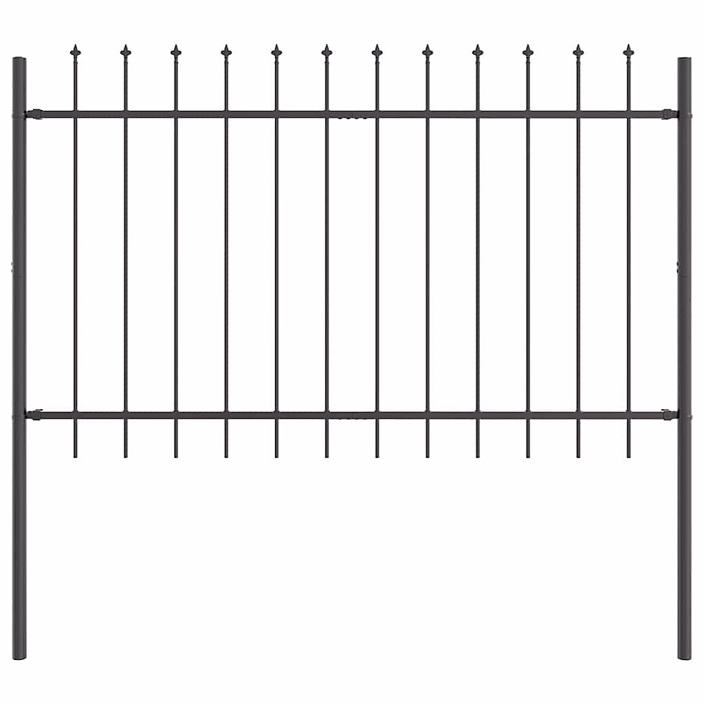 Clôture de jardin WOERDEN 1 – 7 × 1 m Acier revêtu de poudre Gris vidaXL