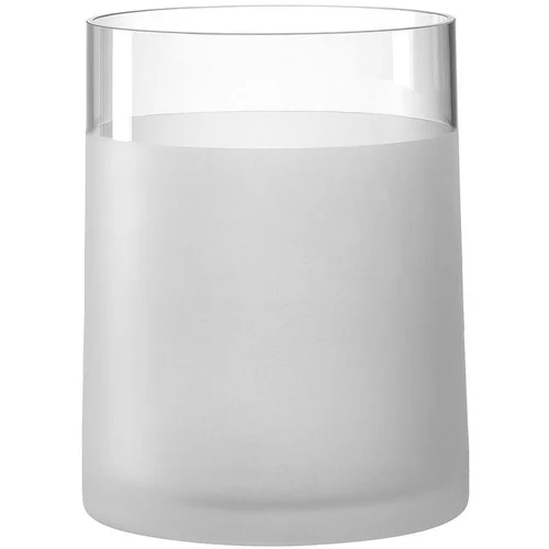 Pour enrichir votre univers jardin:Vase en verre transparent et blanc Novara - 19 cm