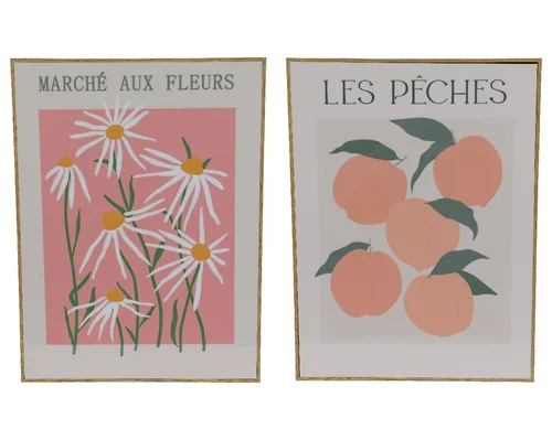 Jardin inspiration:Peinture sur papier en couleur avec cadre - 30 x 40 cm