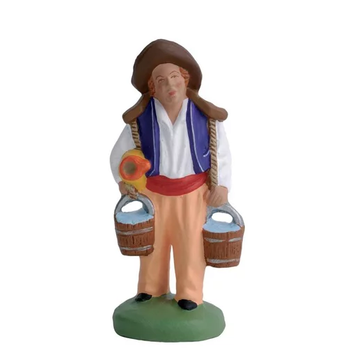 Confort au jardin：Santon pour crèche porteur d'eau blanc - 7 cm