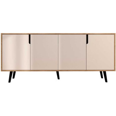 Buffet 4 portes en aggloméré Latina Modern (Blanc et chêne)