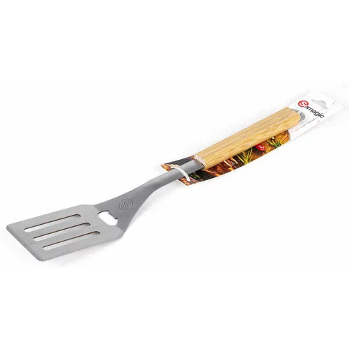 Pour donner du style à l’extérieur：Spatule pour barbecue en inox avec manche bambou - 44 cm
