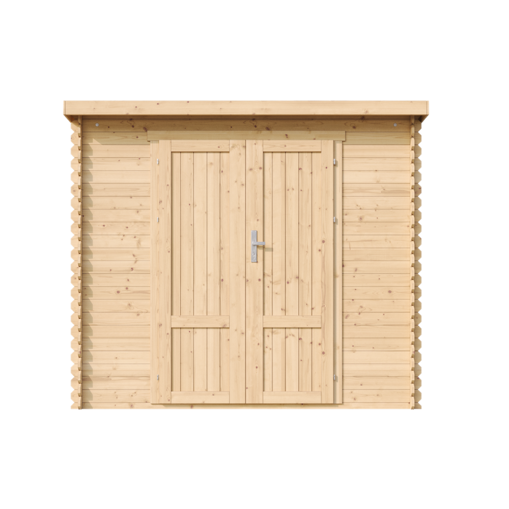 TIMBELA Abri De Jardin En Bois 2,63 m² Sans Plancher, Portes À Panneaux En Bois Massif M310F1