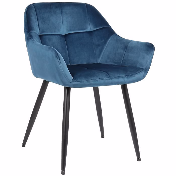 CLP-Chaise de salle à manger Emia en Velours avec Piètement en Métal noir-Array