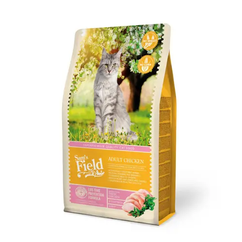 Pour profiter pleinement de l’extérieur:Croquette pour chat adulte au poulet Sam's Field - 2,5 kg