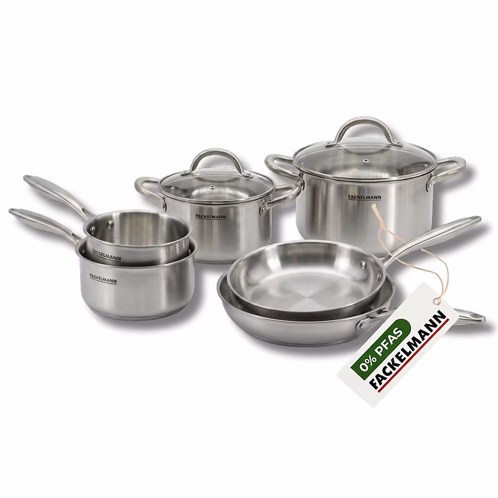 Batterie de cuisine avec 2 poêles 20/26 cm 2 casseroles 14/18 cm et 2 faitouts 20/24 cm sans PFAS Fackelmann Vita3 – Réf. JTOVOEMCK4649890320