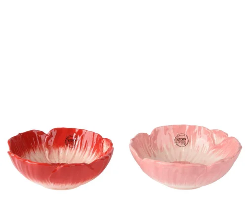 Jardin tendance:Bol coquelicot en dolomite colorée - Ø 12 x H 5 cm