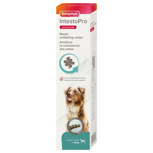 Accessoire au jardin：Pâte bien-être intestinale pour le chien coloris blanc IntestoPro Beaphar - 2 x 20 ml