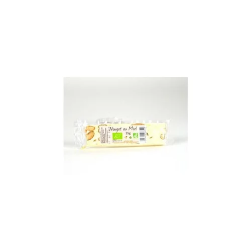 Style au jardin：Nougat blanc au miel bio en barre de 35 g