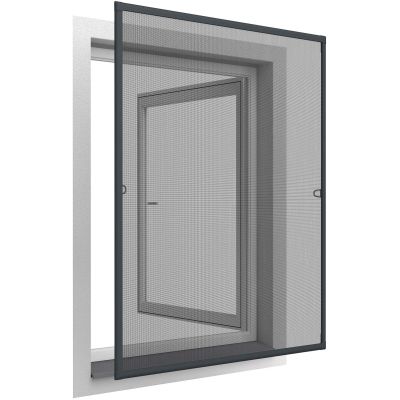 Moustiquaire pour fenêtre avec ressorts d'accrochage (120 x 140 cm )