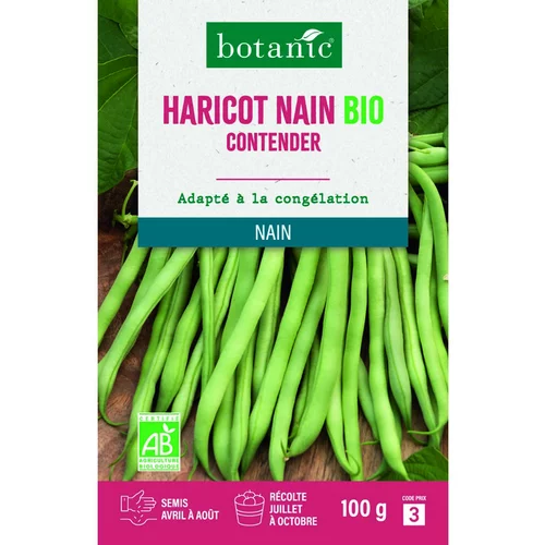 Le choix jardin:Graines d'haricot nain contender bio botanic® - graines à semer 100 g
