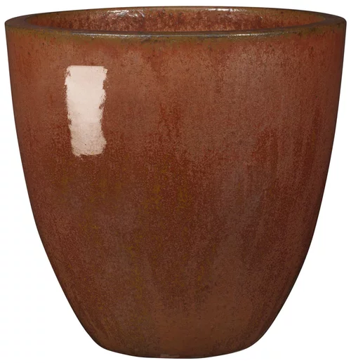 Pour vos moments au jardin：Vase en terre cuite émaillée rouge Deroma Tonkin Koï 25 L - Ø 40 x H 36 cm